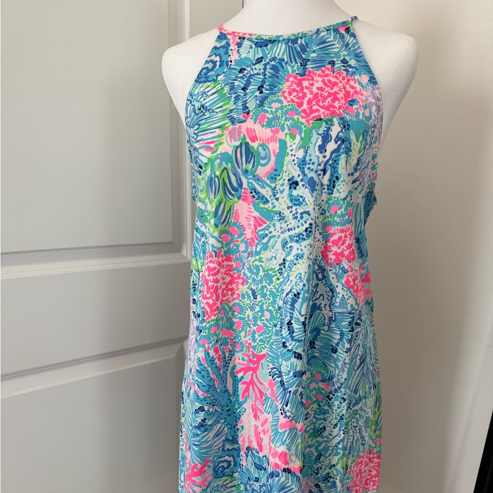 Lilly Pulitzer Turquoise, Aqua & Pink Floral Tank Dress